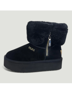 Stivaletti 1CLASSE neri imbottiti in pelle scamosciata...